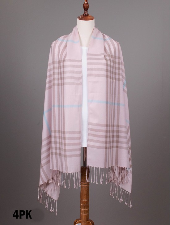 Plaid Patterned Pashmina Scarf